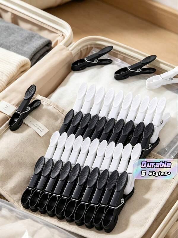 Plastic Clothes Pegs, 12/24/36/48/60Pcs Windproof Laundry Clips, Heavy‑Duty Clothes Clips For Travel, Underwear And Daily Clothes Drying