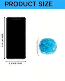 Hape 1pc Blue Diamond Texture Squishy Stress Relief Ball, 6cm Spiky Orb Squeeze Ball With TPR Shell, Maltose & Sequin Filling, Slow Rebound Hand Pressure Release Portable Desk Accessory - Multicolor - View 4