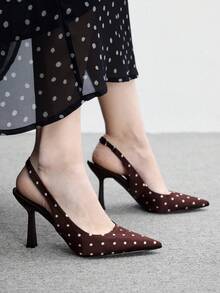 CUCCOO BIZCHIC 女款尖頭時尚高跟單鞋 春季鞋 春假復活節聖誕節適用 - 咖/白 - 查看 5