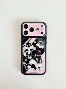 ShellaStory LOONEY TUNES X SHEIN 時尚高端印花圖案手機保護殼，完美兼容 ，可愛時尚且精緻 - 彩色 - 查看 9