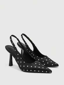 CUCCOO BIZCHIC Women's Pointed Toe Fashion High Heel Pumps Spring Shoes Spring Break Easter For Christmas Spring Shoes - Black/White - View 7