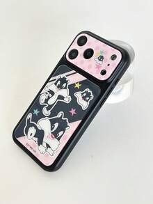 ShellaStory LOONEY TUNES X SHEIN 時尚高端印花圖案手機保護殼，完美兼容 ，可愛時尚且精緻 - 彩色 - 查看 13