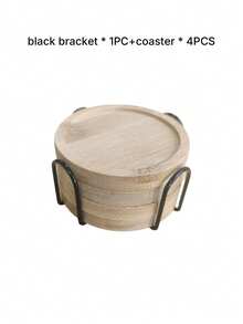 6‑Pack Bamboo Coaster Set With Holder, Natural Wood Coasters Waterproof Heat‑Resistant For Home Bar Kitchen Decor - Wood Color - View 8