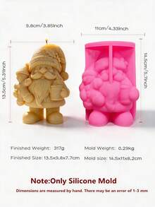 Christmas Gnome Hold Gingerbread Man Candle Mold Christmas Tree Gnomes Silicone Mould Soy Wax Concrete Soap Resin Casting Mold Festive Decor - various - View 14