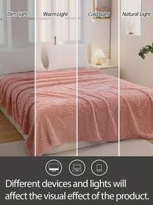 Cirelle Butterfly Textured Fleece Throw Blanket, Soft Plush 3D Embossed Butterfly Pattern Blanket For Couch Sofa Bed, Cozy Warm Lightweight Decorative Throw Blanket For Living Room Bedroom, All‑Season Home Decor Blanket - Pink - View 10