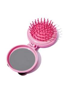 HELLO KITTY AND FRIENDS | SHEIN Round Foldable Air Cushion Hair Brush With PVC Cartoon Patch, Built-In Compact Mirror, Soft Massage Bristles, Portable 2-In-1 Cosmetic Comb For Girls Daily Travel Use - Pink - View 7