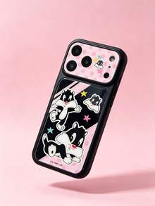 ShellaStory LOONEY TUNES X SHEIN 時尚高端印花圖案手機保護殼，完美兼容 ，可愛時尚且精緻 - 彩色 - 查看 4