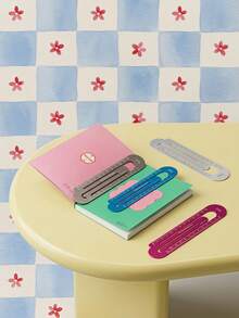 Joivida Multifunctional Aluminum Straight Ruler 12cm Creative Paperclip Dual Use Bookmark Ruler Clear Precise Scale Portable Lightweight Drawing Measuring Tool Durable Smooth Edges Office Daily Learning Drafting Stationery Supplies 4 Colors Optional - multicolor - View 2