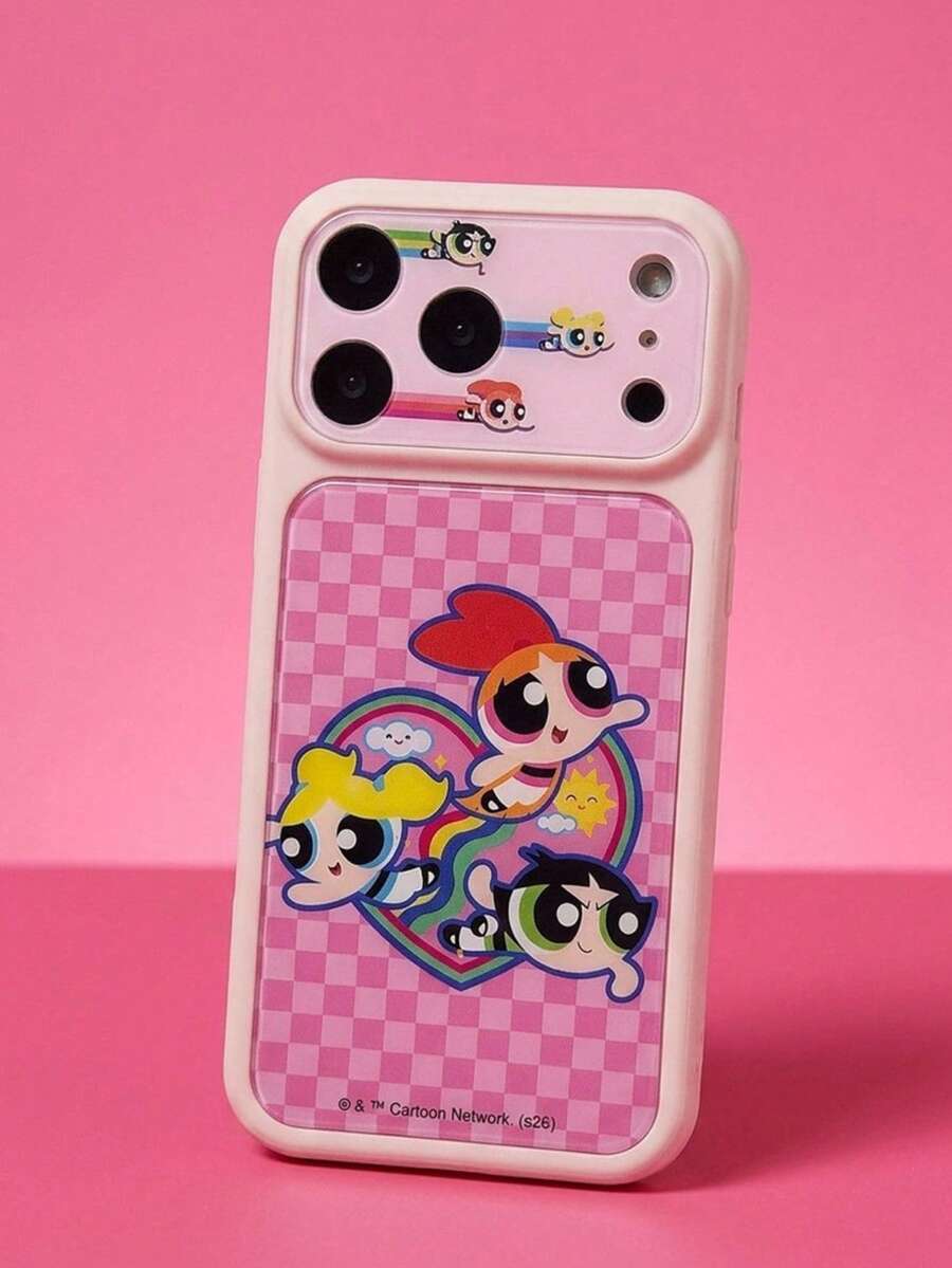 THE POWERPUFF GIRLS X SHEIN Stylish Printed Protective Case Design, Fashionable Phone Case Compatible With Iphone - Multicolor - View 1