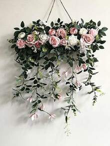 Faux Wall Hanging Wedding Flowers, Floral Decor For Arch Window Chair Back, Outdoor Rattan Car & Banquet Party Decoration - Multicolor - View 21