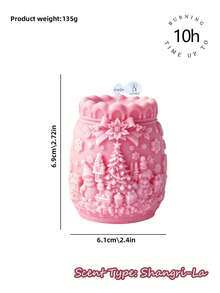 Christmas Embossed Gift Bag With Aromatherapy Candles Featuring Christmas Tree, Elf, Gift, Sleigh, Reindeer, And Snowflake Embossments. Available In 3 Colors: Pink, Green, And Burgundy - Christmas gift bag - View 16