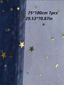 1pc/5pcs Navy Blue Shiny Mesh Table Runner, Solid Color Tabletop Cover For Birthday, Wedding & Banquet Decor - Dark Blue - View 6