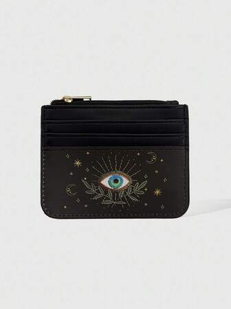 Fairycore Monedero con estampado de sol, luna y estrella