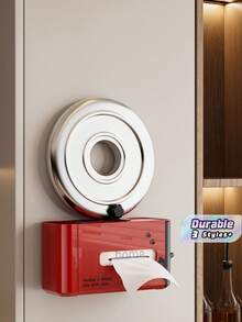 Wall‑Mounted No‑Drill Tissue Box Hanging Paper Holder For Bathroom Sink And Kitchen Cabinet Lightweight Sturdy Structure Easy Installation Fits Standard Tissues Practical Home Storage Organizer For Dorm Apartment Household - Multicolor - View 1