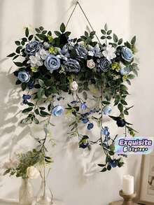 Faux Wall Hanging Wedding Flowers, Floral Decor For Arch Window Chair Back, Outdoor Rattan Car & Banquet Party Decoration - Multicolor - View 1