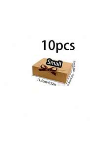 10 Pcs Brown Gift Box Set With Lid Ribbon For Bridesmaid Wedding Birthday Party Valentine Favor Must Have Packaging Supply - Khaki - View 6