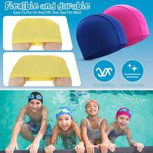 Bulk Wholesale Elastic Fabric Swimming Cap, Comfortable Material Swimming Pool Cap, Lightweight Bathing Cap Suitable For Women, Men, Children, Unisex, Non-Waterproof Elastic Swimming Pool Bathing Cap Suitable For Long And Short Hair - A - View 4
