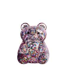 1pc Purple Glitter Bear Squeeze Figure With Transparent Jelly Finish, Colorful Sparkle Filled Animal Shape In Purple Window Box, Soft Handheld Ornament For Desk Decor And Shelf Display - Multicolor - View 5