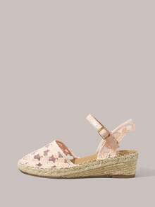 Styleloop Ladies Wedge Heel Round Toe Embroidered Mesh Flower Casual Beach Vacation Style Shoes Sandals - Pink - View 8