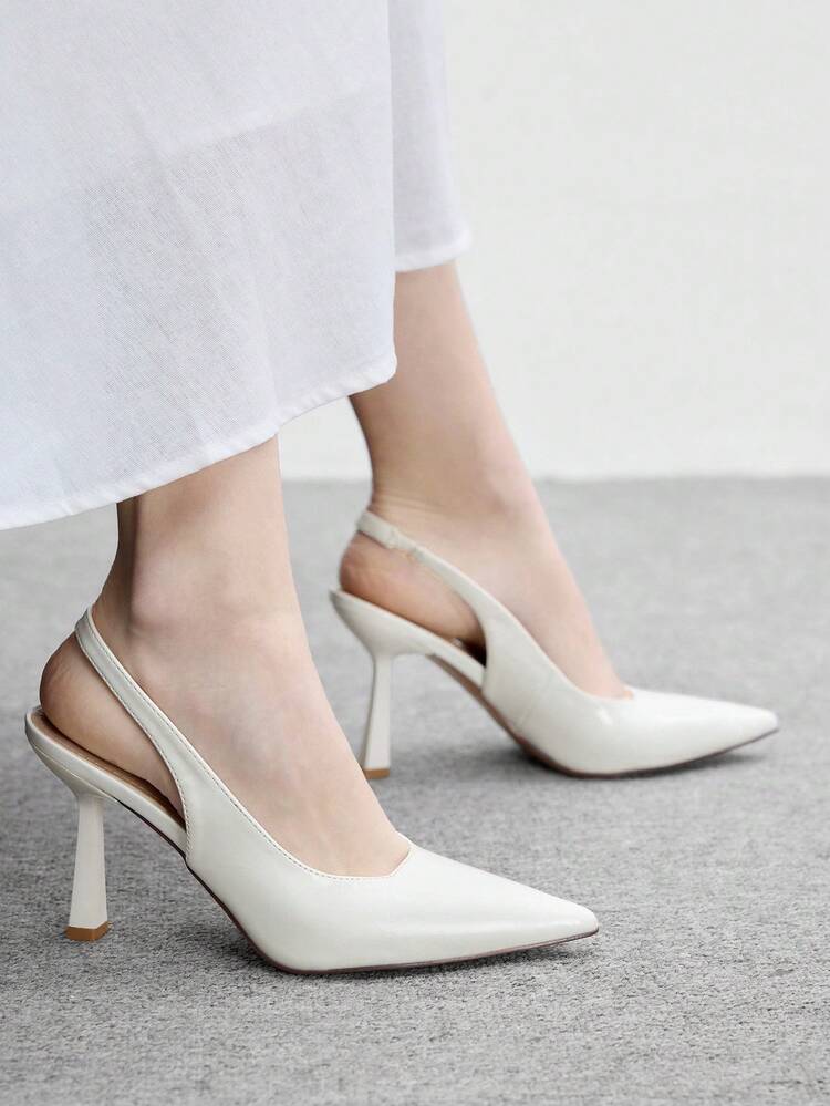 CUCCOO BIZCHIC Women's Pointed Toe Fashion High Heel Pumps Spring Shoes Spring Break Easter For Christmas Spring Shoes - pure white - View 5