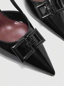 CUCCOO BIZCHIC Women's Fashion Commute Pointed Toe Heeled Sandals - Black - View 7