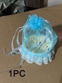 Elegant Lace Fabric Wedding Flower Basket, Perfect For Bridesmaids To Hold, Suitable For Decorating Western-Style Weddings - Multicolor - View 9