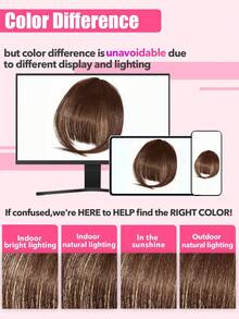Human Hair Air Bangs With Sideburns Dark Brown Color Bangs Clip In Hair Extensions Beginner Friendly - S2 - View 7
