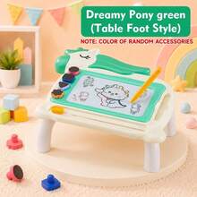 Unicorn Shaped Magnetic Drawing Board With Optional Table Legs,3 Colors Available,Erasable Sketch Pad With Stamps & Pen, Suitable For 18M+ Kids Gift - Multicolor - View 10