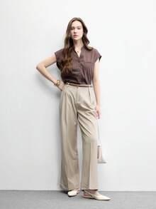CUCCOO BIZCHIC 女款平底尖頭簡約白色後扣slingback女鞋，日常百搭輕量舒適通勤鞋 - 米白色鏡面 - 查看 6