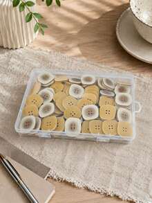Unique Irregular Rounded Square And Oval Mixed Shapes, Classic Four-Hole Design For Stable Sewing, Premium Solid Resin Material With Fine Polishing, Ideal Replacement Buttons For Wool Coats, Windbreakers And Outerwear Garments. - multicolor - View 6