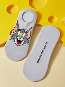 TOM & JERRY X SHEIN 趣味女款船襪 4雙裝 - 混色 - 查看 10