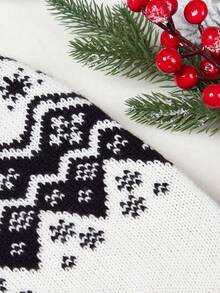 PETSIN 1pc Christmas Pet Cat Dog Universal Green Diamond Grid Elk Snowflake Cute Pattern Jacquard Knitted Elastic Comfortable Dog Christmas Sweater - Multicolor - View 6