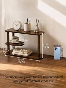 Cup Rack/Storage Rack, Multi-Tiered For Cups, Dining Side Cabinet, Desktop/Tabletop Organizer, Tea Cup/Coffee Cup Organizer. - Walnut - View 3