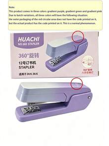 360° Rotating Stapler, Operated Manually, Easy To Use, Suitable For Students And Offices. It Can Hold 20 Sheets Of Paper At A Time. Compatible With 24/6 And 26/6 Staples, Can Staple At The Center Seam, And Can Bind 20 Sheets Of Paper - Multicolor - View 6