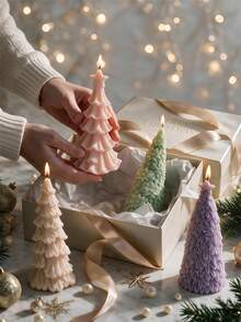 Christmas Pillar Tree Silicone Candle Mold Christmas Tree Silicone Mold Xmas Design Soy Wax Silicone Mould Christmas Home Decor - various - View 3