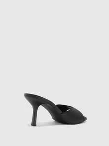 CUCCOO BIZCHIC Women's Black Square Toe Stiletto With Casual Versatile High-Heeled Sandals, Fashionable And Simple Versatile Commuting, Suitable For Daily Wear, Dating - Black 2 fine lines - View 8