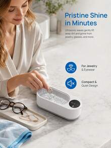 Teckwe Portable Ultrasonic Cleaner Machine, Multi‑Purpose Jewelry Cleaner For Rings Necklaces Watches Makeup Brushes Eyeglasses, Household Cleaning Device - Multicolor - View 3
