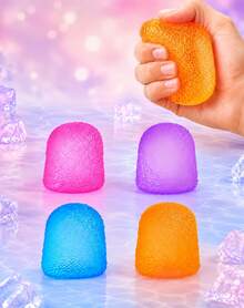 1pc Orange Gumdrop Shape Squishy Stress Relief Ball, 6cm Textured TPR Hand Squeeze Ball With Soft Maltose-Like Filling, Not Edible, For Office Desk, Car, Travel & Home Relaxation - Multicolor - View 1