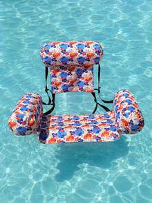 Tumbona inflable portátil y plegable para agua con cubierta de tela, silla flotante para piscina - Multicolor - Ver 8