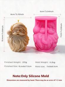 Christmas Santa Claus Candle Mold Father Christmas Silicone Mold Kriss Kringle DIY Form Concrete Resin Casting Mold Home Decor - various - View 12