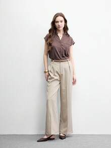 CUCCOO BIZCHIC 女款平底尖頭簡約棕色後扣slingback女鞋，日常百搭輕便舒適通勤上班鞋 - 深棕色PU - 查看 6