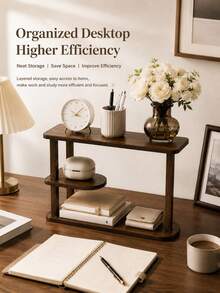 Cup Rack/Storage Rack, Multi-Tiered For Cups, Dining Side Cabinet, Desktop/Tabletop Organizer, Tea Cup/Coffee Cup Organizer. - Walnut - View 8