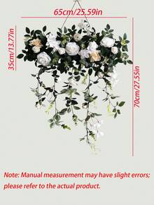 Faux Wall Hanging Wedding Flowers, Floral Decor For Arch Window Chair Back, Outdoor Rattan Car & Banquet Party Decoration - Multicolor - View 3