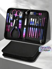 High-End Nail Clipper Set With Stunning Purple Gradient Design, Pedicure Tools For Household Use - Multicolor - View 1