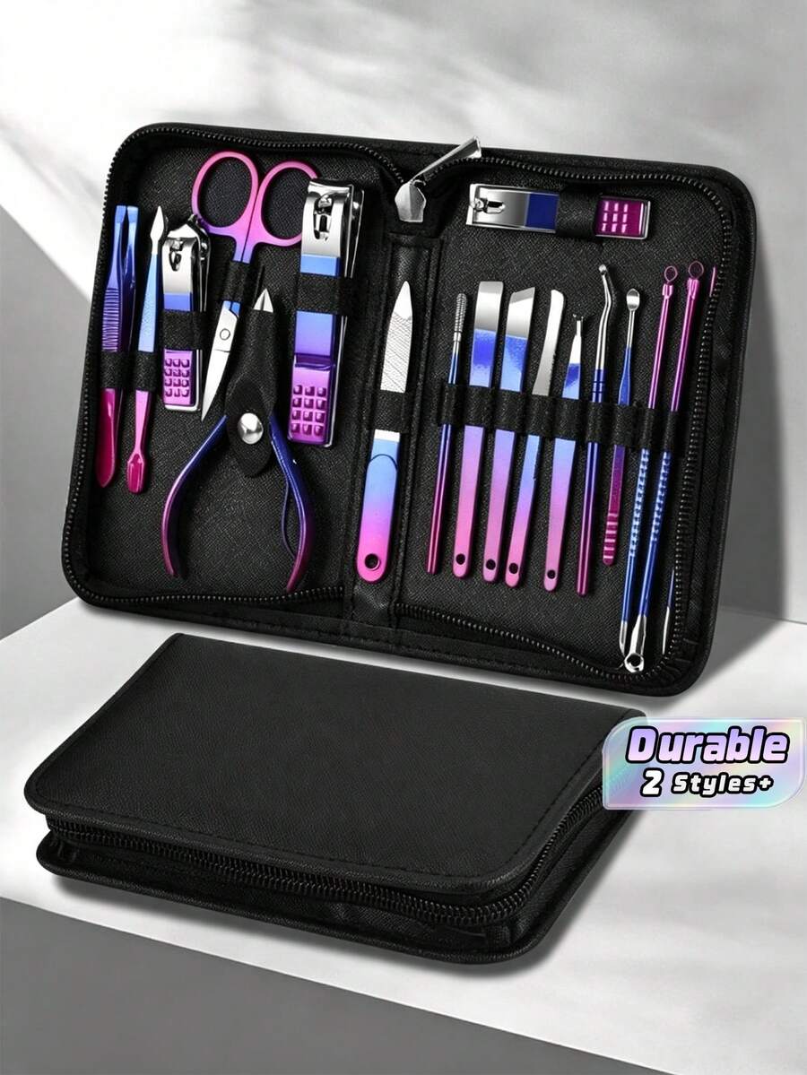 High-End Nail Clipper Set With Stunning Purple Gradient Design, Pedicure Tools For Household Use - Multicolor - View 1