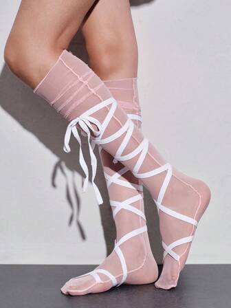 Anime Copriscarpe stile balletto Y2k, calze lunghe sottili impilabili, con cinturini per prevenire lo scivolamento, coprigambe alla moda per donne, adatte per uso quotidiano, appuntamenti, feste