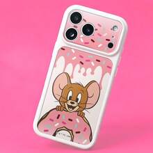 TOM & JERRY X SHEIN 時尚高端印花圖案手機保護殼設計，適用於 iPhone，可愛時尚且精緻 - 彩色 - 查看 4