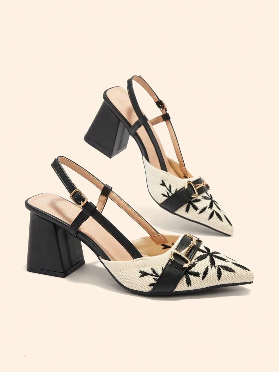 CUCCOO BASICS Women's Fashion Fabric Pointed High-Heeled Shoes, Suitable For Christmas And Spring Wear
