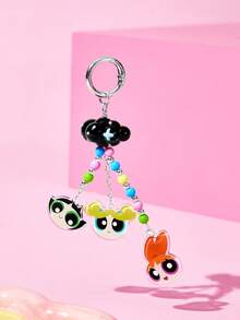 THE POWERPUFF GIRLS X SHEIN 時尚鑰匙圈 精緻包包吊飾 鏡面掛飾 紀念品 收藏品 適合禮物、錢包、書包、背包、汽車配件 - 彩色 - 查看 6