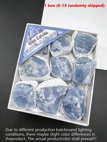 9 Pcs Natural Healing Crystal Raw Stone Box Set, Electroplated Colored Asymmetrical Agate Geodes & Crystal Clusters, Energy Mineral Specimens For Educational Display, Holiday Gift For Men & Women - Multicolor - View 2